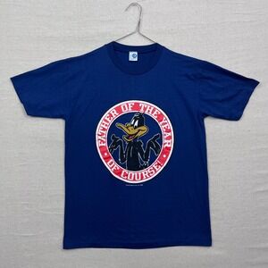 Vintage 1980 Daffy Duck Father of the Year Graphic T Shirt Mens Large Blue Artex